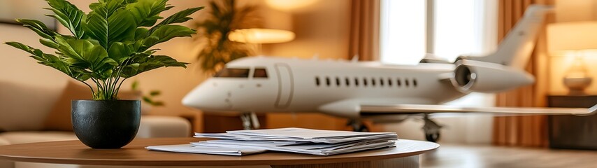 Private jet in a luxurious home