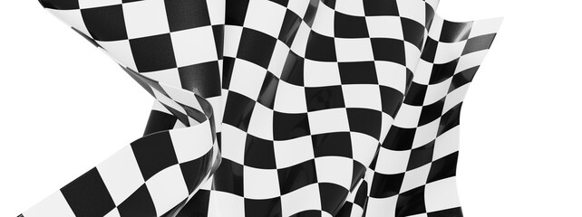 High-resolution image of a waving checkered flag, perfect for racing, sports, or competition themes.