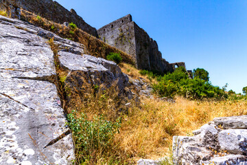 Remains of the medieval stone fortress of  Rozafa.  Shkoder, Albania