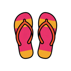 Illustration of summer flip flops on a white background