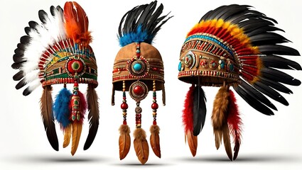 Indian Headwear - Feather Hat Collection - Design Mockup