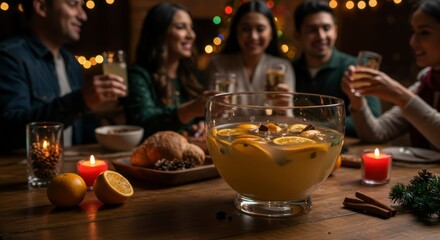 Friends enjoying festive drink