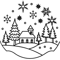 Frosty Pines Illustration