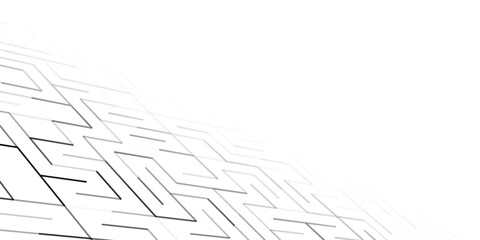 White background with gray perspective grid lines creating a square pattern. Template platform for technology, user interface, industry, science, blueprint, or infographic concept. Vector illustration