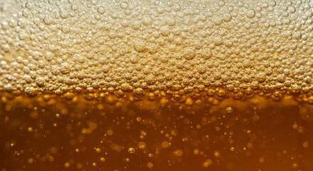 Close-up of fizzy drink bubbles
