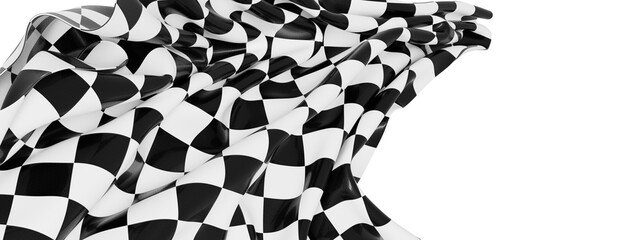 Black and white checkered fabric, draped elegantly. Ideal for racing, sports, or competition themes.