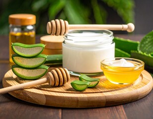 Natural cosmetics based on honey and aloe