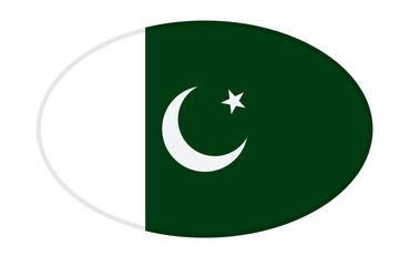Pakistan flag ellipse shaped. vector	
