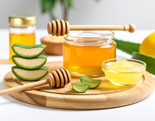Natural cosmetics based on honey and aloe