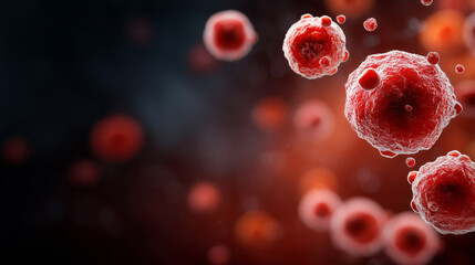 Microscopic view of red cells highlighting vibrant textures and intricate details