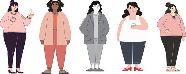 Diverse Group of Women in Casual Outfits