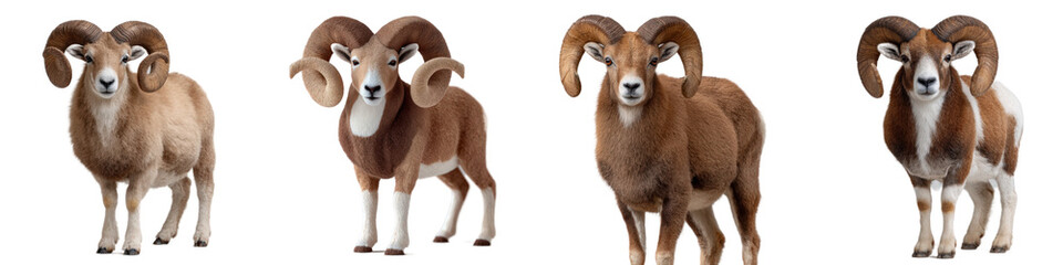 Obraz premium Captivating Ram Portraits Displaying Unique Horn Structures
