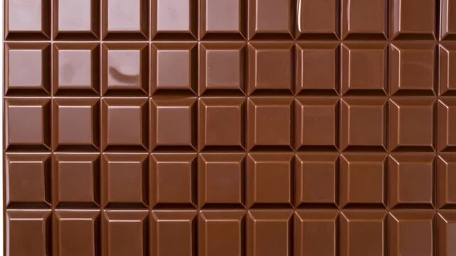 Delicious milk chocolate bar with square blocks arranged to form a sweet food background suitable for candy or dessert advertisement and packaging designs