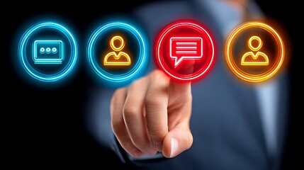 Interactive Neon Touchscreen Interface