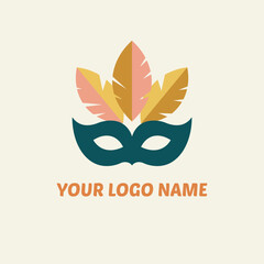 Obraz premium Carnival mask vector logo, a festive design element