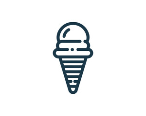 Modern linear icon of ice cream logo