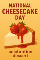 National Cheesecake Day celebration dessert illustration