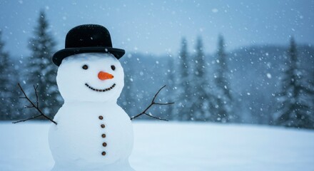 Fototapeta premium Snowman in winter wonderland