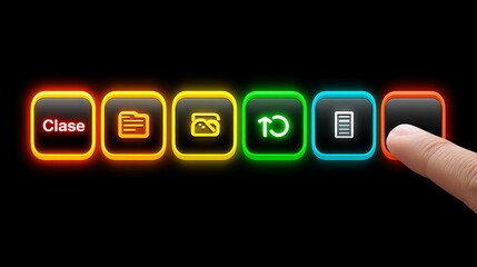 Vibrant Neon Touchscreen Interface Design