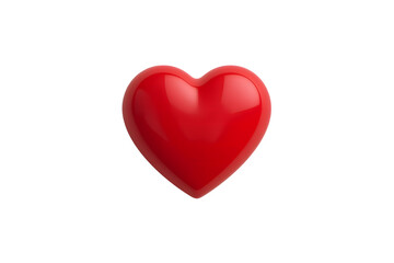 A glossy, vibrant red heart shape