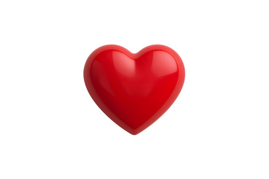 A glossy, vibrant red heart shape