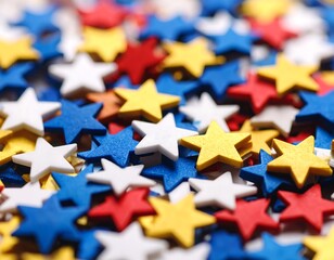 Colorful star sprinkles close-up
