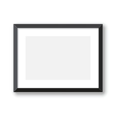 Obraz premium Blank picture frame icon in flat style. Photo mockup template vector illustration on isolated background. Realistic poster sign business concept.