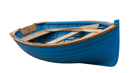 Wooden boat isolated on PNG background.