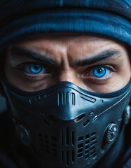 Close-Up Ninja with Dual Eyes and Mask