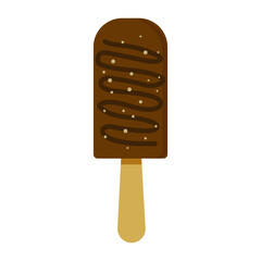 Enjoying a delicious chocolate ice cream bar on a sunny day while relaxing outdoors
