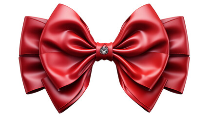 red bow, isolated on transparent background.