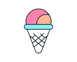 Ice cream logo made with line art