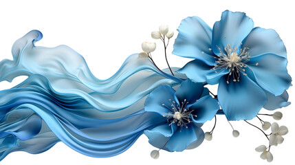 blue flower, isolated on transparent background.