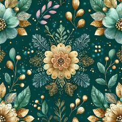Colorful floral pattern with intricate details.