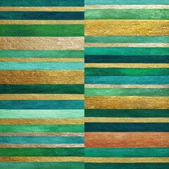 Vibrant textured stripes in green and gold tones.