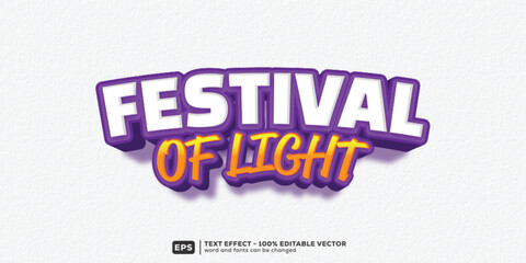 Festival Of Light Editable Text Effect _ 3D Cartoon Premium Font Template