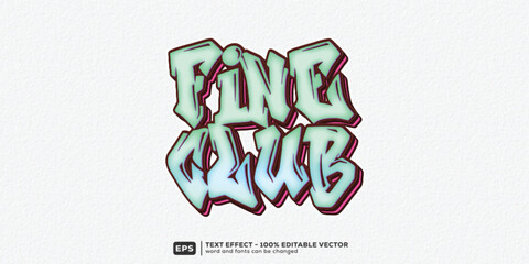 Fine Club Editable Text Effect _ 3D Cartoon Premium Font Template