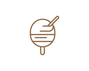 Minimalist ice cream icon in outlined vector