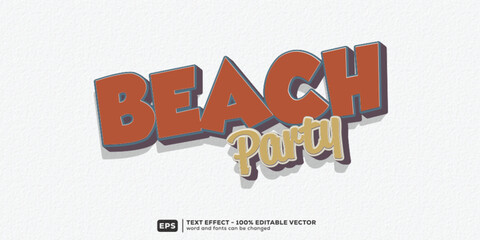 Party Beach Editable Text Effect _ 3D Cartoon Premium Font Template