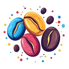 Cheerful Coffee Beans Vector Art for Innovative Digital Marketing and Promotional Collateral