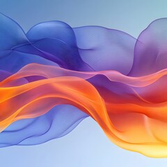 Modern Flat 2D Vector Illustration Featuring Creative Corner Mesh Waves with Gradient Color Transitions on a Transparent Background for Contemporary Visual Effects