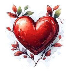 Creative Flat 2d Vector Illustration of a Handcrafted Heart Icon with Transparent Background and Elegant Valentine Doodle Elements