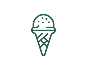 Vector outline ice cream logo for packaging