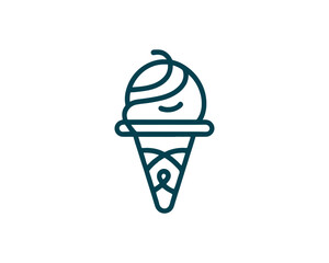 Thin outlined vector of ice cream icon