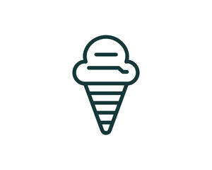 Modern ice cream logo in outlined vector