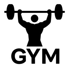 Black and white vector silhouette of a GYM Bodybuilder on white background