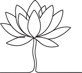 Lotus Flower Line Drawing Vector Art