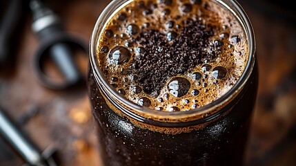 Cold Brew Coffee in Mason Jar.