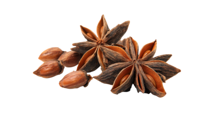 Star Anise Spice Arrangement Isolated on Transparent Background