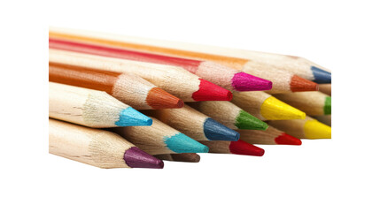 Fototapeta premium Close Up of Colored Pencils on Transparent Background